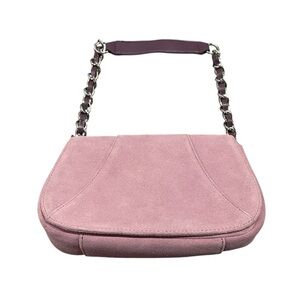 LOFT Pink Suede Shoulder Bag with Chain Strap